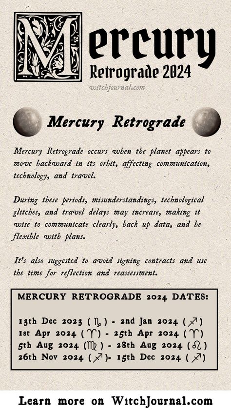 Mercury Retrograde 2024, 2024 Capricorn, Mercury Retrograde 2023, Mercury Retrograde Effects, Retrograde 2023, Retrograde Meaning, 2024 Astrology, Astrological Calendar, Cosmic Witch