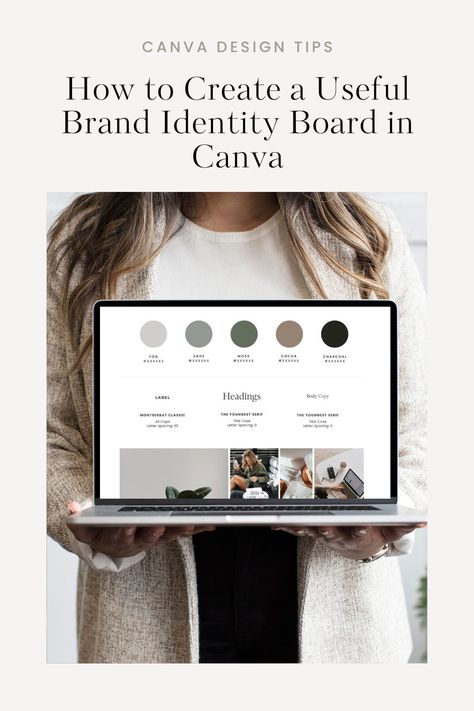 Website Branding Inspiration, Canva Brand Kit, Kombinasi Font, Branding Mood Board Inspiration, Brand Identity Board, Brand Board Template, Business Fonts, Interior Designer Logo, Typography Branding