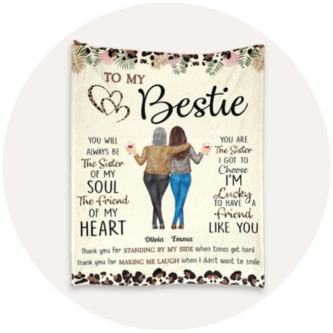 Bestie Blanket, Friend Blanket, Friendship Blanket, To My Bestie, Throw Blanket Gift, Soul Sister, Bestie Gifts, My Bestie, Personalised Blankets