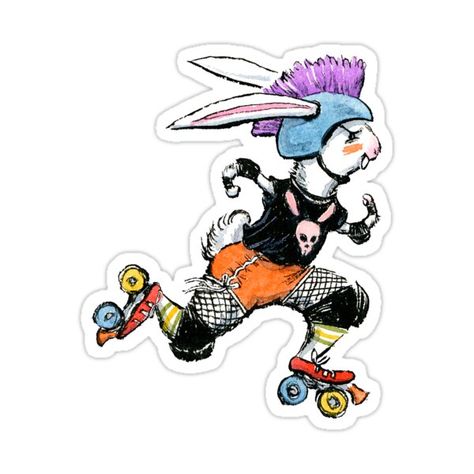 Decorate laptops, Hydro Flasks, cars and more with removable kiss-cut, vinyl decal stickers. Glossy, matte, and transparent options in various sizes. Super durable and water-resistant. Roller derby rabbit is perfect blend of cute and tough all wrapped up in a colorful punk package. A great card for people who like bunnies, rollerskating and the power of the feminine spirit. Colorful Punk, Roller Derby Art, Pride Design, Ocean City Nj, Rabbit Design, The Fray, Roller Rabbit, Sticker Ideas, 10 Frame