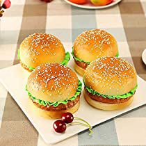 Check this out! Bread Ornaments, Fake Bread, Hamburger Cake, Fake Food Props, Cake Models, Real Bread, Bakery Display, Food Ornaments, Artificial Fruit