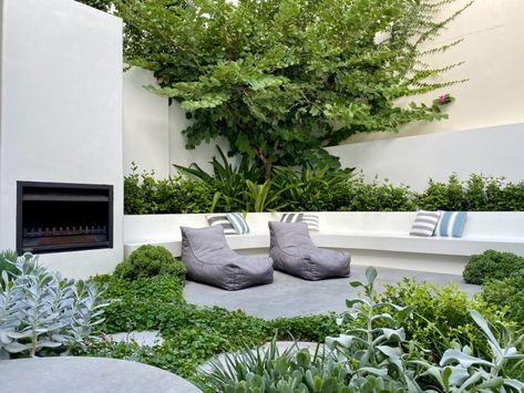 Perth Landscaping, Modern Landscaping Ideas, What Is Landscape Architecture, Garden Pool Design, Architecture Garden, Courtyard Landscaping, Outdoor Fireplace Designs, Courtyard Design, Small Courtyards