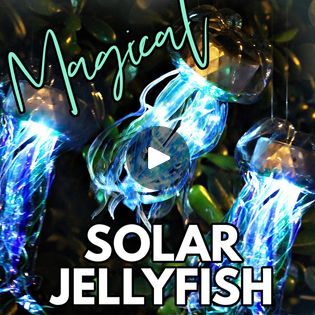 Solar Jellyfish | Old soda bottles and dollar store solar lights! Magical! | By Mark MontanoFacebook Soda Bottles, Solar Lights, Jellyfish, Dollar Stores, Kids Crafts, Crafts For Kids, Solar, Lighting