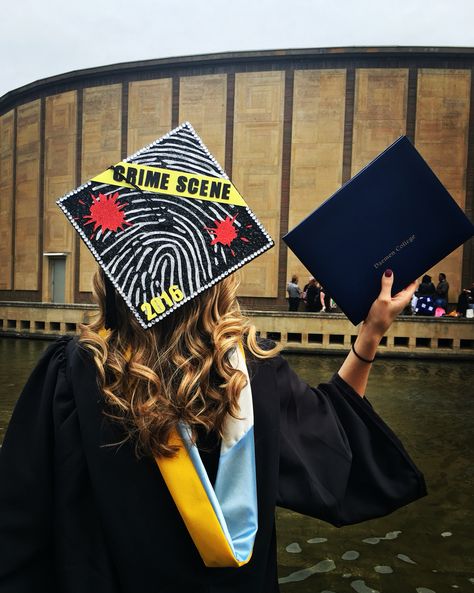 Forensic science graduation cap Forensic Graduation Pictures, Forensic Science Graduation Cap, Criminology Graduation Pictures, Graduation Cap Criminology, Forensics Grad Cap, Forensic Science Grad Cap, College Grad Cap Ideas Criminology, Science Graduation Cap, Graduation Cap Designs College