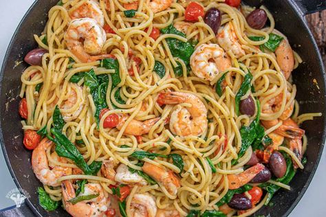 Woe Recipes, Diet Pasta Recipes, One Pot Shrimp, High Carbs, Dash Recipes, Lemon Shrimp Pasta, Inflammatory Meals, Diet Pasta, Mediterranean Life