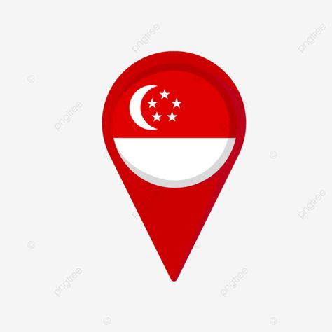 Singapore Flag Aesthetic, Singapore Icon, Pin Png, Company Symbol, Singapore Map, Singapore Flag, Pin Icon, Location Pin, Gps Map