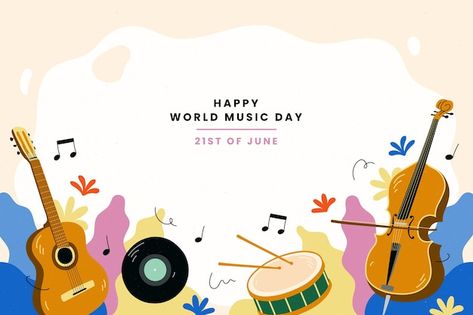 Music Theme Art, World Music Day Poster, Fondos Estetic, Swirl Wallpapers, Black And White Swirl, Graphic Design Cv, World Music Day, Music Day, Free Vector Backgrounds