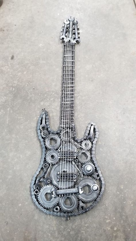 Cnc Art, Guitar Art, Scrap Metal Art, Scrap Metal, Les Paul, Metal Art, Guitar, Art