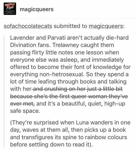 Luna Lovegood Headcanons, Parvati And Lavender, Lavender And Parvati, Brown Harry Potter, Professor Trelawney, Parvati Patil, Gay Harry Potter, Lavender Brown, Harry Potter Headcannons