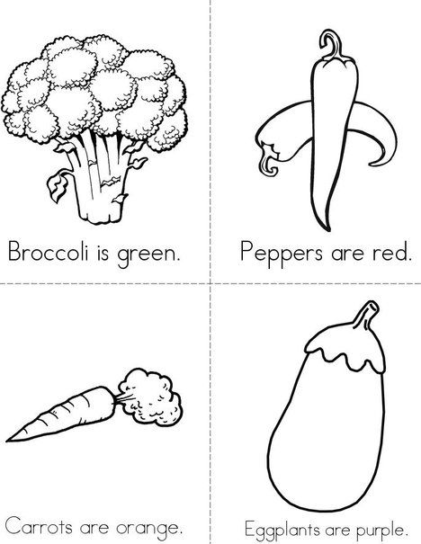 Veggie Colors Mini Book from TwistyNoodle.com Veggies Crafts Preschool, Vegetables For Preschool, Olivers Vegetables, Healthy Food Activities For Preschool, Vegetable Crafts, Weekly Activities, Kindergarten Coloring, Vegetable Coloring Pages, Afrikaans Language