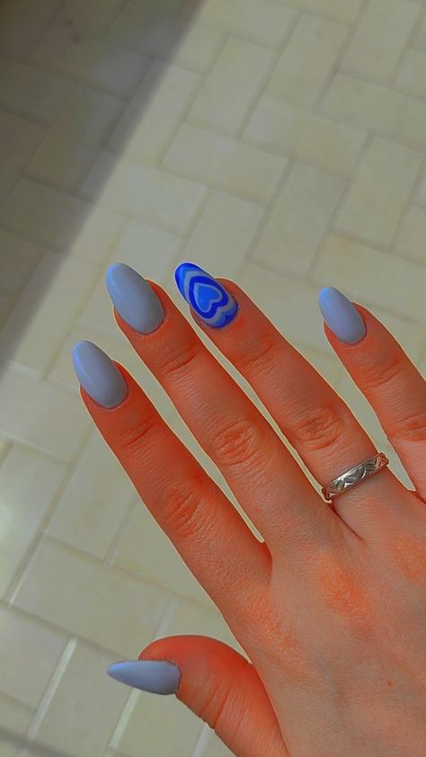 Prom Nail, Prom Nails, Nails Inspo, Roronoa Zoro, Valentines Nails, Blue Heart, Blue Nails, Maquillaje De Ojos, Nail Ideas