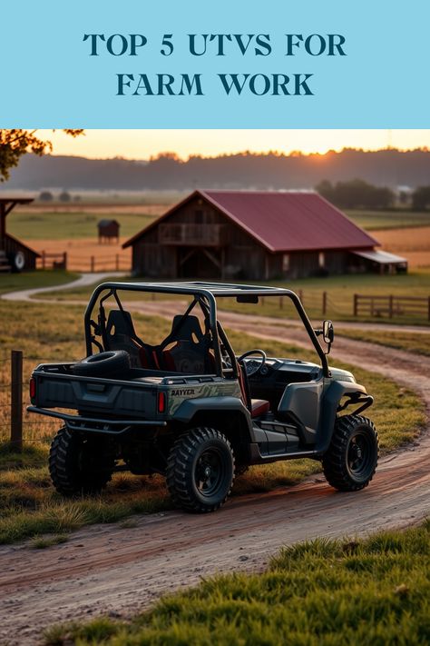 Looking to boost your farming efficiency? Check out our top 5 UTVs perfect for farm work equipped with skid steers! Whether you have rugged terrain or simply need reliable transport for tools and supplies, vehicles like the John Deere Gator XUV835M, Kubota RTV-X1140, and Polaris Ranger XP 1000 are prime choices. Find out which UTV delivers the best performance, safety, and comfort. Say goodbye to inefficiency and hello to the reliable UTV for your farm needs! Polaris Ranger Xp 1000, Farm Work, Skid Steer Attachments, Can Am Spyder, Can Am Commander, Dual Clutch Transmission, Off Roading, Terrain Vehicle, Skid Steer