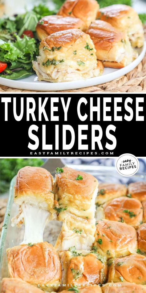 WOW! These Hawaiian Roll Turkey Cheese Sliders are a home run for flavor! This easy turkey sliders recipe makes a great appetizer, is perfect for tailgating, or can even be made for an easy dinner. These Hawaiian Roll Sliders are made with turkey and cheese then the Hawaiian Rolls are smothered in a decadent Honey Mustard Butter Sauce and baked in the oven for the perfect warm slider sandwiches! These are great to feed a crowd and the recipe can scale easily. Turkey Cheese Sliders, Healthy Sliders Recipes, Holiday Sliders, Turkey And Cheese Sliders, Healthy Sliders, Sliders Recipes Turkey, Hot Turkey Sandwiches, Sliders Recipes Hawaiian Rolls, Slider Recipe