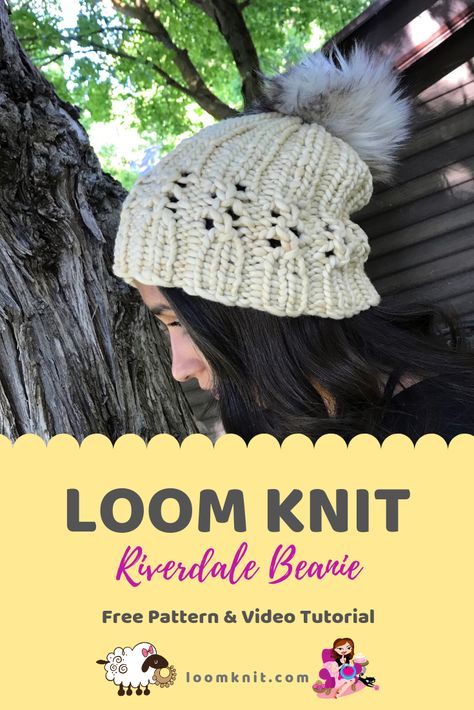 Loom Knitting Patterns Hat, Knit Loom, Round Loom Knitting, Circle Loom, Loom Hats, Loom Knitting Tutorial, Loom Knit Hat, Loom Knitting Stitches, Loom Crochet