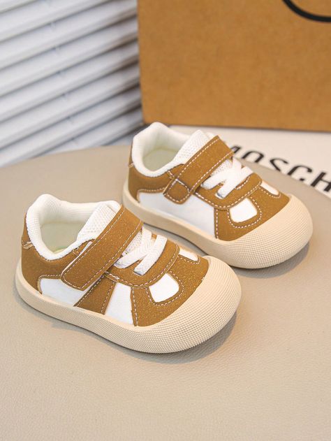 1 Pair Baby/Toddler Comfortable Flat Sole Hook And Loop Casual Sneakers, Suitable For Daily, Learning To Walk & Outdoor Khaki Sporty,Fashionable    Colorblock    Baby Shoes, size features are:Bust: ,Length: ,Sleeve Length: Outdoor Sandals, Summer Fashion Beach, Children Shoes, Baby Sneakers, Fashion Eyeglasses, Comfortable Flats, Messenger Bag Men, Plaid Fashion, Canvas Board