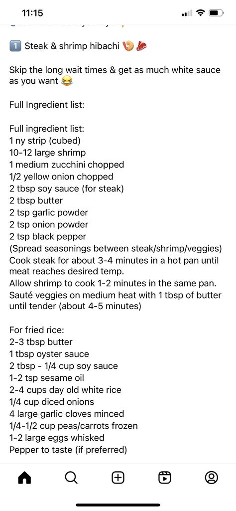 Ingredients For Hibachi, How To Make Hibachi At Home, Homemade Hibachi Recipes, Easy At Home Hibachi, Shrimp And Chicken Hibachi Recipe, Home Made Hibachi, Steak Shrimp And Chicken Hibachi, Hibachi Shrimp, Hibachi Recipes