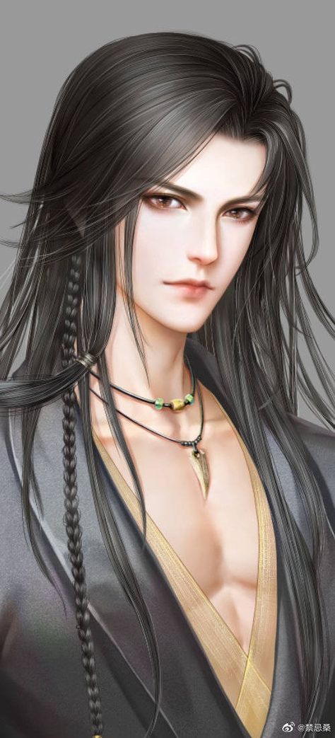 Anime Guy Hair, Guy Long Hair, Guy Hair, Anime Long Hair, Geisha Art, Art Men, Anime Guy, Chinese Art Girl, Handsome Prince