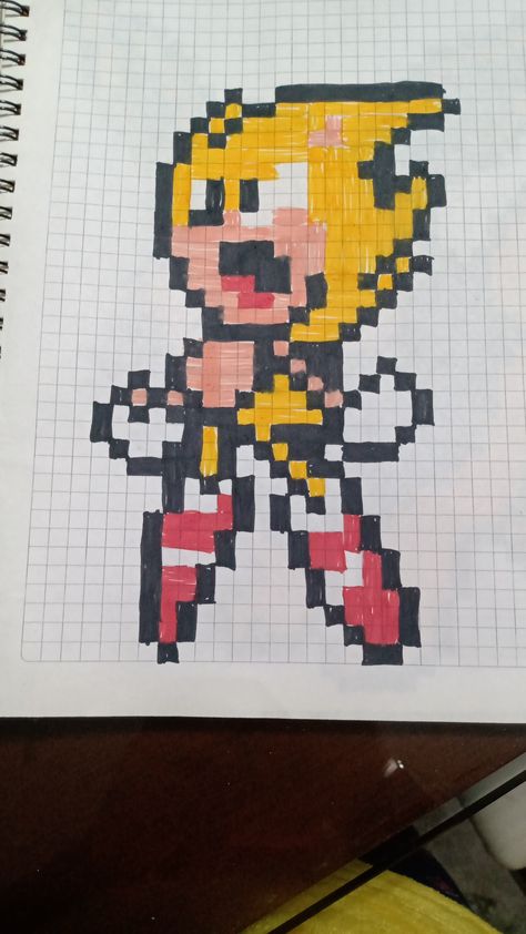 Graph Paper Drawings, 8 Bits, Graph Paper, Paper Drawing, Sonic, Pixel Art, Drawings, Art