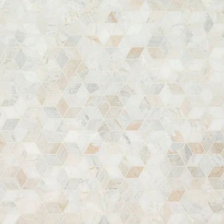 MSI Arabescato Venato White Cube 11.73" x 13.47" Honed Marble Mesh-Mounted Mosaic Tile | Wayfair Carrara Venato, Tiles For Wall, Countertop Surfaces, Honed Marble, Tile Saw, Hexagon Tiles, Mosaic Tile, Tile Backsplash, Mosaic Tiles