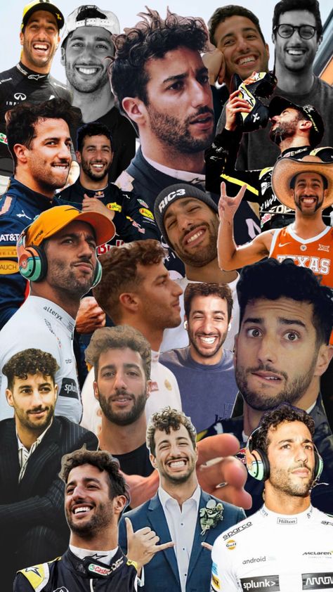 Daniel Ricciardo Collage, Daniel Ricciardo Wallpaper Iphone, F1 Collage, Daniel Ricciardo Poster Art, F1 Drivers Collage, Daniel Ricciardo Wallpaper, Daniel Ricciardo Car Wallpaper, Foxy Wallpaper, Dark Academia Grunge