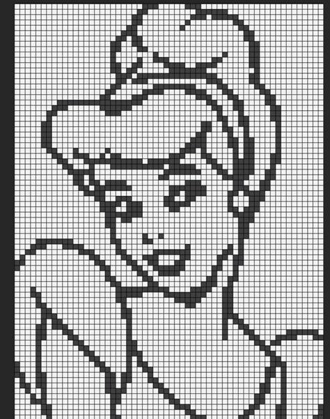 Cinderella Pixel Art, Cinderella Black And White, Crochet Blanket Animals, Bobble Stitch Crochet Blanket, Crochet Blanket Colors, Cross Stitch Gallery, Bobble Stitch Crochet, Cross Stitch Silhouette, Free Cross Stitch Charts