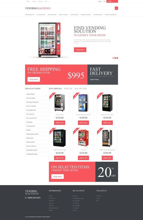 Vending Machines PrestaShop Theme Drink Business, Quote Template Design, Word Template Design, Luxury Brochure, Marketing Brochure, Photographer Logo, One Page Website, Theme Template, Ecommerce Template