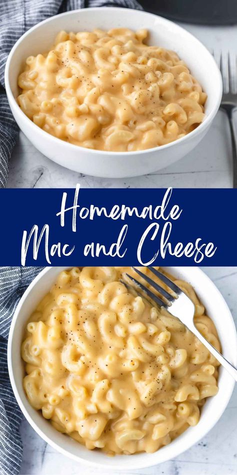 Homemade mac and cheese recipe is an easy dinner recipe that makes the best macaroni and cheese from scratch in less than 30 minutes! Best Homemade Mac And Cheese, Easy Mac N Cheese Recipe, Alfredo Recipes, Homemade Macaroni And Cheese, Mac And Cheese Sauce, Best Macaroni And Cheese, Baked Macaroni And Cheese, Stovetop Mac And Cheese, Homemade Mac And Cheese