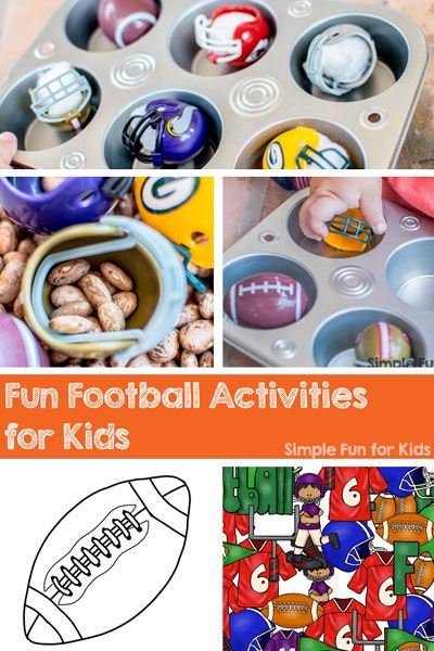 Check out these fun football activities for kids: Sensory and printable activities for toddlers and preschoolers! Printable Activities For Toddlers, Sports Day Activities, Football Activities, Football Friday, Fun Activities For Preschoolers, Football Activity, January Ideas, Football Parties, Preschool Fall