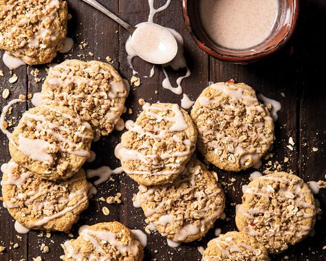 Each cookie is loaded with fresh apple, Oat Streusel, and Spiced Glaze. If apple crisp became a cookie, these Apple-Streusel Cookies would be it. Apple Streusel Cookies, Streusel Cookies, Apple Baked Goods, Cookies 2023, Autumn Desserts, Apple Streusel, Bar Desserts, Bakery Cookies, Apple Cookies