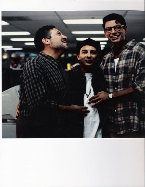 On the set of Independence Day with Harvey Fierstein and Jeff Goldblum. Harvey Fierstein, Jeff Goldblum, Jurassic Park, In Hollywood, Independence Day, Hollywood