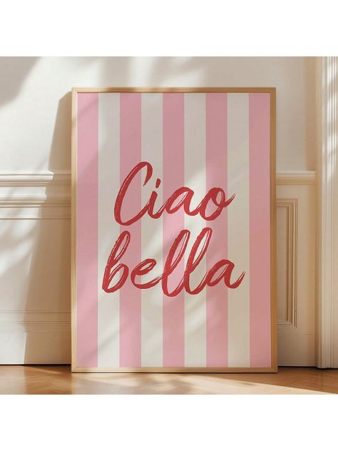 1pc Ciao Bella Poster Decoration, Trendy Wall Art, Girly Room Decor, Cute Wall Art, Pink Retro Poster, Wall Decoration Poster, Wall Canvas Decoration, Ideal Gift For Bedroom Living RoomI discovered amazing products on SHEIN.com, come check them out! Pink Retro Poster, Room Decor Cute, Girly Room Decor, Cute Wall Art, Poster Decoration, Poster Decorations, Rock Gifts, Canvas Letters, Wall Art Pink