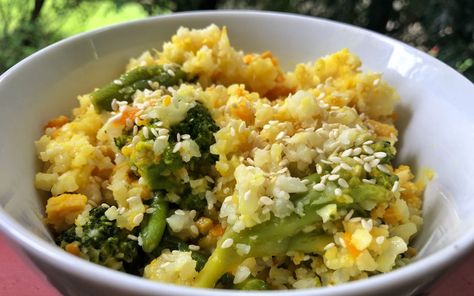 Fried Califlour Rice Recipes, Keto Cauliflower Fried Rice Recipes, Thermomix Fried Rice, Keto Chicken Fried Rice Cauliflower, Paleo Cauliflower Fried Rice, Thermomix Healthy, Thermomix Recipes Healthy, Cauliflower Fried Rice, Freeze Greens