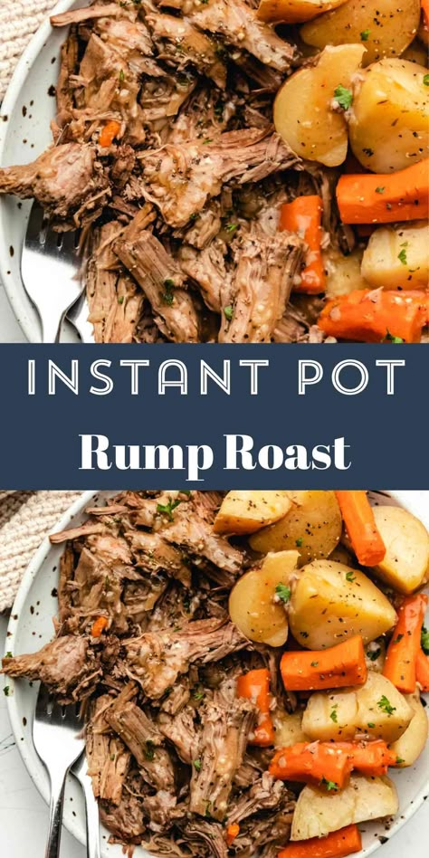 Instant Pot Rump Roast Instant Pot Pot Roast Recipe, Beef Dinner Ideas, Roast Beef Dinner, Instant Pot Pot Roast, Chuck Roast Recipes, Ground Recipes, Pot Roast Recipe, Beef Pot Roast, Flavorful Vegetables