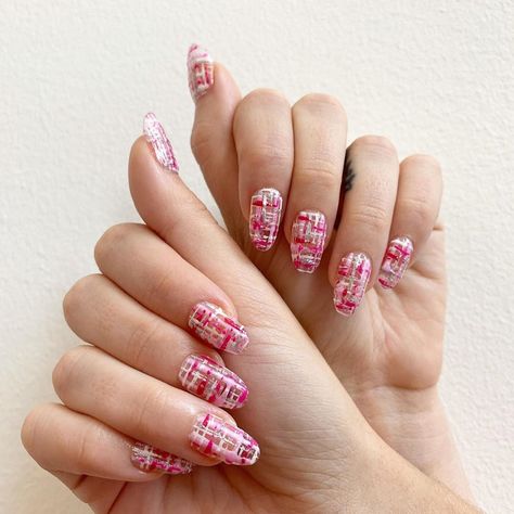 Pink Tweed Nails, Tweed Nails, Pink Tweed, Pink Nails, Nail Art, Kitty, Collage, My Style, Nails