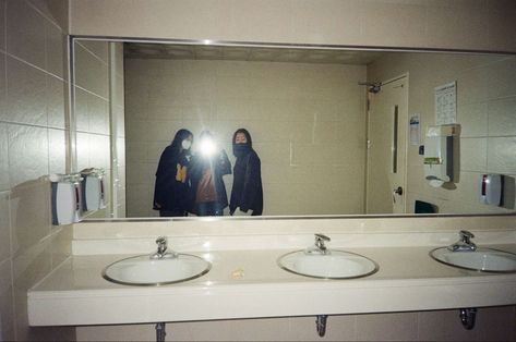 scary bathroom Scary Bathroom, Liminal Bathroom, Bathroom Film Scene, Scary Bathroom Aesthetic, Public Bathroom Mirror, Screaming In Public Bathrooms Prank, Bathroom Horror Scene, Abandoned Bathroom Aesthetic, School Bathroom