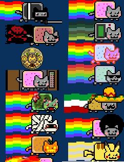 Two Little C's: Obsessed with Nyan Cat Nyan Cat And Tac Nyan, Nya Cat, Neon Cat, Cat Skin, Hama Beads Minecraft, Cool Minecraft Houses, Pusheen Cat, Nyan Cat, Minecraft Pixel Art