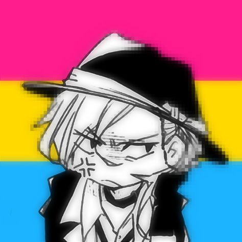 Chuuya Pride Icons, Bsd Pride Icons, Bsd Pfp Chuuya, Lbgt Flag, Chuuya Kinnie, Pan Pfp, Pansexual Pfp, Chuuya Pfp, Pride Pfp