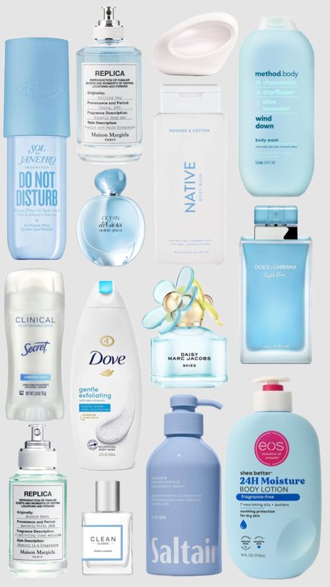 clean girl scents 🩵 Beauty Routine Checklist, Fragrance Lab, Fragrances Perfume Woman, Body Hygiene, Perfume Collection Fragrance, Shower Skin Care, Perfume Scents, Bath And Body Care, Skin Care Brands