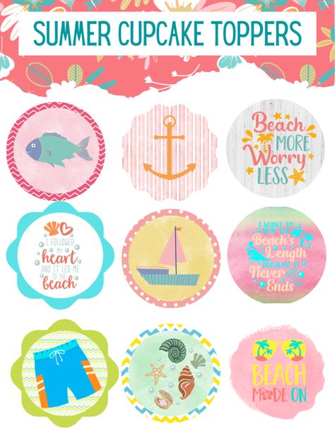 Summer Cupcake, Cupcake Toppers Free, Summer Cupcakes, Free Homeschool Printables, Playdough Activities, Free Printable Letters, Chore Chart Kids, Homeschool Life, Free Homeschool