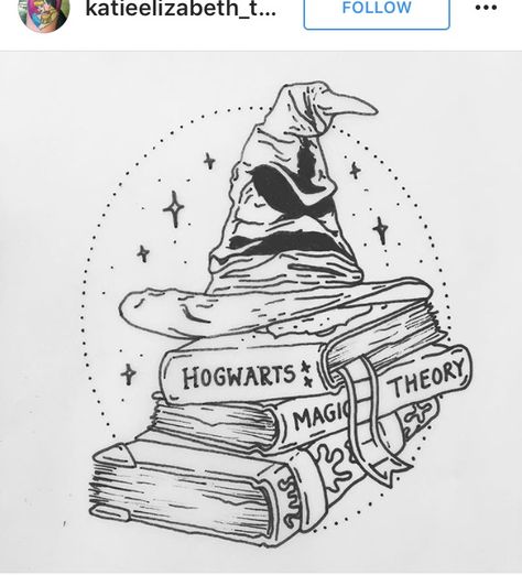 Harry Potter tattoo sorting hat                                                                                                                                                                                 More Harry Potter Tattoos Sketch, The Sorting Hat Drawing, Harry Potter Tattoos Sorting Hat, Harry Potter Sorting Hat Drawing, Harry Potter Sorting Hat Tattoo, Harry Potter Hat Drawing, Sorting Hat Drawing, Sorting Hat Tattoo, Sketch Harry Potter