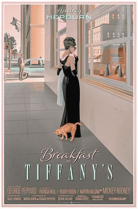 Audrey Hepburn Fashion, Breakfast At Tiffany's Poster, Movie Posters Decor, Logo Video, Filmy Vintage, Vintage Room Decor, Breakfast At Tiffany's, Popular Decor, Breakfast At Tiffanys