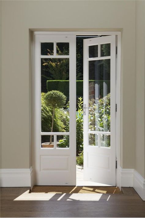 Traditional Patio Doors, Bedroom Patio Doors, Narrow French Doors, Double Patio Doors, French Doors Bedroom, Double Doors Exterior, French Patio, French Doors Exterior, Bedroom Patio