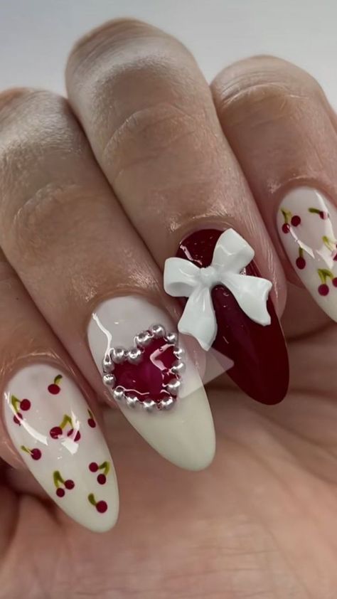 Cherry Wine Nails, Concert Nails, Nails Inspiration Summer, Wine Nails, Special Nails, Cherry Wine, Cherry Nails, Summer Manicure, Nail Design Inspiration