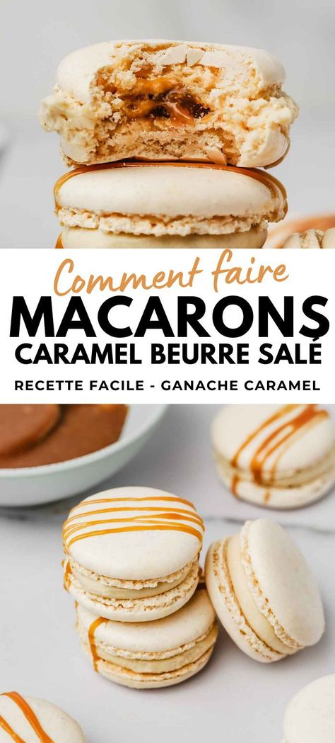 Apprenez à faire des Macarons au Caramel beurre salé avec notre recette facile et détaillée. Découvrez le plaisir d'un cœur coulant de caramel au beurre salé maison, enveloppé dans une ganache montée au chocolat blanc délicatement parfumée au caramel salé. Cette recette utilise la méthode de la meringue italienne pour assurer une coque de macaron lisse et brillante, parfaite à chaque fois. Suivez nos conseils pour réussir ces petites douceurs gourmandes à coup sûr. Ganache Macaron, Cooking Box, Macaron Recipes, Logo Cake, Cake Blog, Cake Logo, Macaron Recipe, Salted Caramel, Sweet Pea