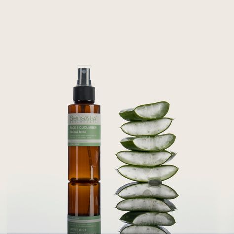 Aloe Vera Product Photography, Cucumber Face, Cucumber For Face, Skincare Products Photography, Cosmetic Packaging Design, Aloe Leaf, Facial Mist, Face Mist, Cosmetic Packaging