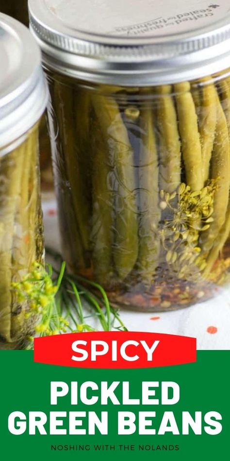 Spicy Pickled Beans, Spicy Pickled Green Beans, Pickled Green Bean Recipes, Spicy Green Bean Recipes, Freezing Recipes, Pickled Recipes, Spicy Green Beans, Pickled Green Beans, Dilly Beans