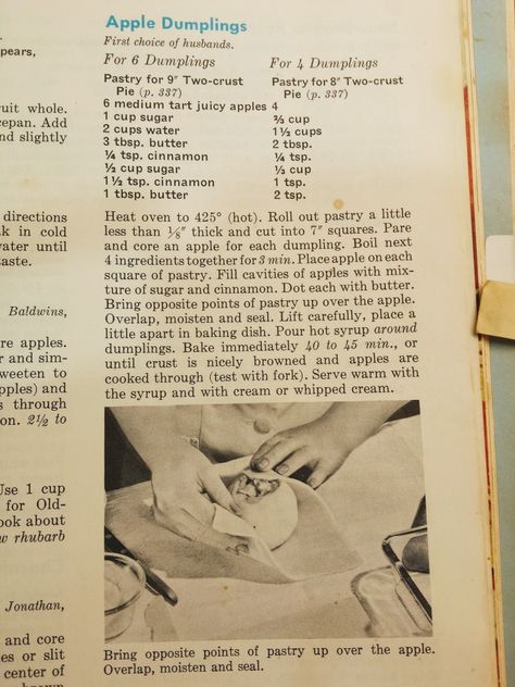 "my" apple dumplings, the original Betty Crocker way! Betty Crocker Apple Dumplings, Amish Apple Dumplings Recipe, Betty Crocker Apple Pie, Campfire Foods, Newspaper Recipes, Apple Dumpling Recipe, Apple Dumpling, Bundt Recipes, Sweet Popcorn