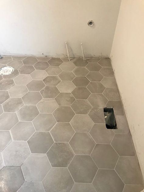 Guest bathroom tile... Check more at https://5.superpinideas.com/2019/08/10/guest-bathroom-tile/ Guest Bathroom Tile, Hexagon Tile, Upstairs Bathrooms, Bathroom Redo, Bathroom Pictures, Bathroom Floor Tiles, Bathroom Renos, Bathroom Tile, Bathroom Floor