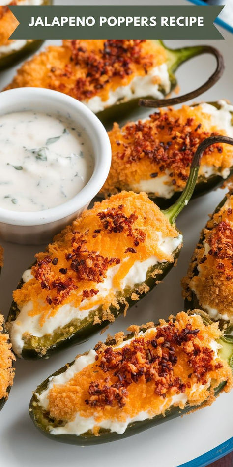 These Jalapeno Poppers are the perfect blend of spicy, savory, and creamy! Fresh jalapenos stuffed with cheese and bacon, then baked to golden perfection—an irresistible appetizer or snack! Fresh Jalapeno Poppers, Jalapeño Popper Recipe, Jalapeno Popper Recipe, Baked Jalapeno Poppers Oven, Jalapeno Poppers Dip, Recipes With Jalapenos, Jalapeno Poppers Oven, Jalapeno Appetizers, Easy Jalapeno Poppers