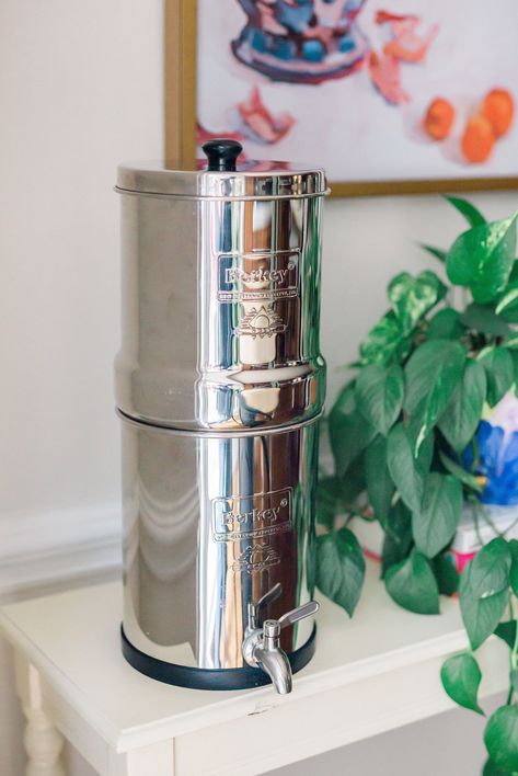 My Berkey water filter review plus answering all that most frequent questions I get about ours! Water Purifier Design, Berkey Water Filter, Healthy Water Drinks, Best Water Filter, Clean Drinking, Water In The Morning, Healthy Changes, Clean Drinking Water, Shower Filter